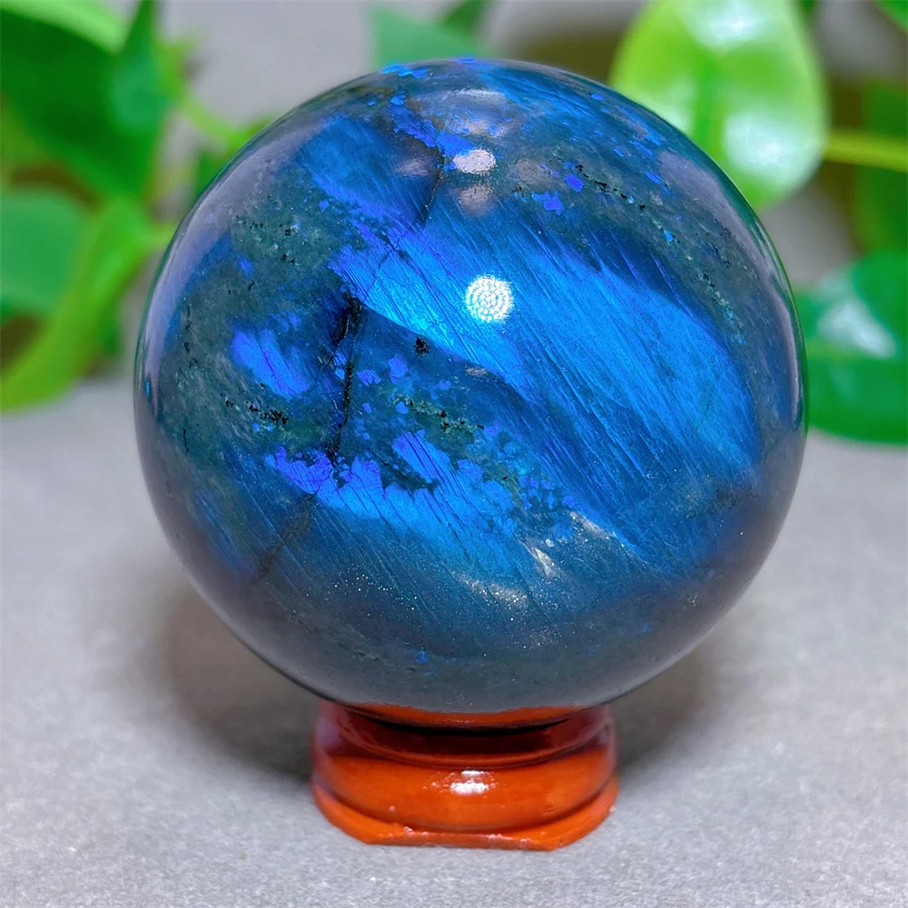 

Labradorite Sphere Crystal Natural Stone Quartz Stone Minerals Home Garden Decoration Reiki Gifts Energy Healing Love +Stand