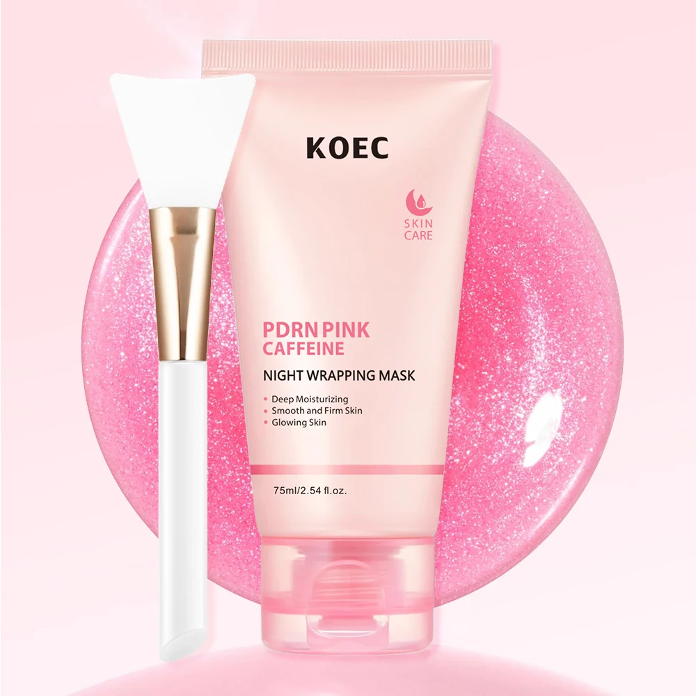 US Local KOEC PDRN Pink Caffeine Overnight Face Mask, Sleeping Wrapping Mask, Night Facial Mask, Moisturizing Skin Care, Hydrating Beauty Care for All Skin Types
