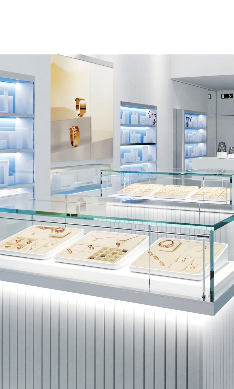 Oirlv Mikrofaser Beige Schmucktablett für Ringe, Ohrringe, Halsketten, Armbänder, Organizer-Tablett, Schmuck-Display-Set für Schaufenster – Detail 7