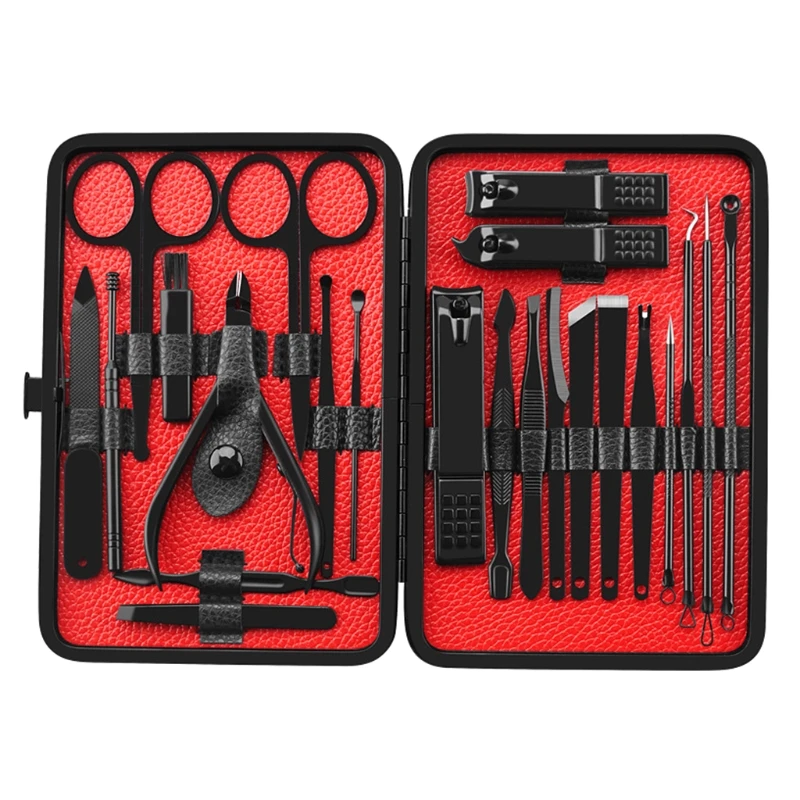 E1YE and Beauty Tool Portable Set Manicure Set 23 in1 with Carry Bag for Home Workplace Outdoor Travel Salon