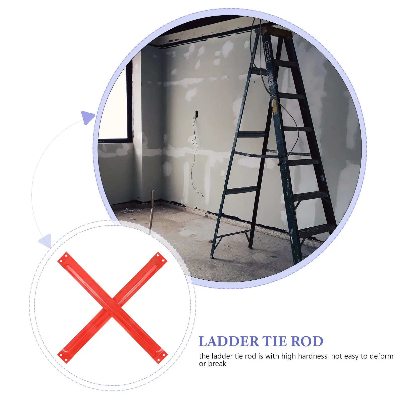Telescopic Adjustable Ladder Tie Rods, 2pcs Heavy-Duty Metal Step Clamps for Secure & Non-Deformable Ladder Fixing
