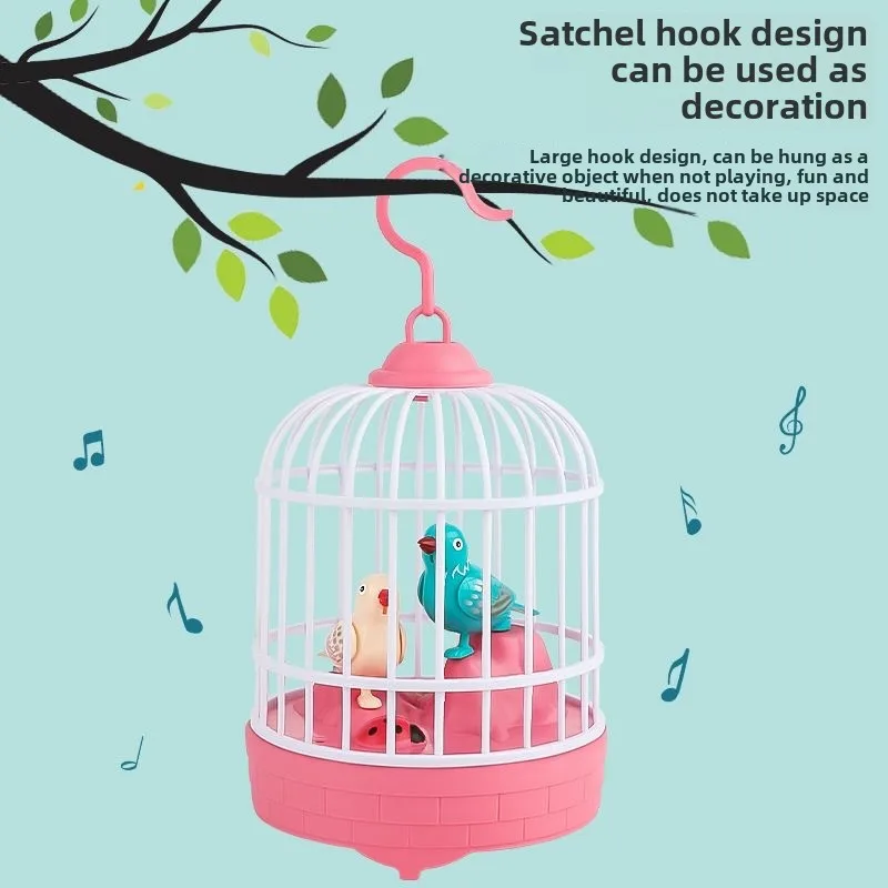 Electric Talking Bird Cage Toys Pet Inductive Voice Controll Simulation Singing Parrot Light Sound Children's Education Toy Gift