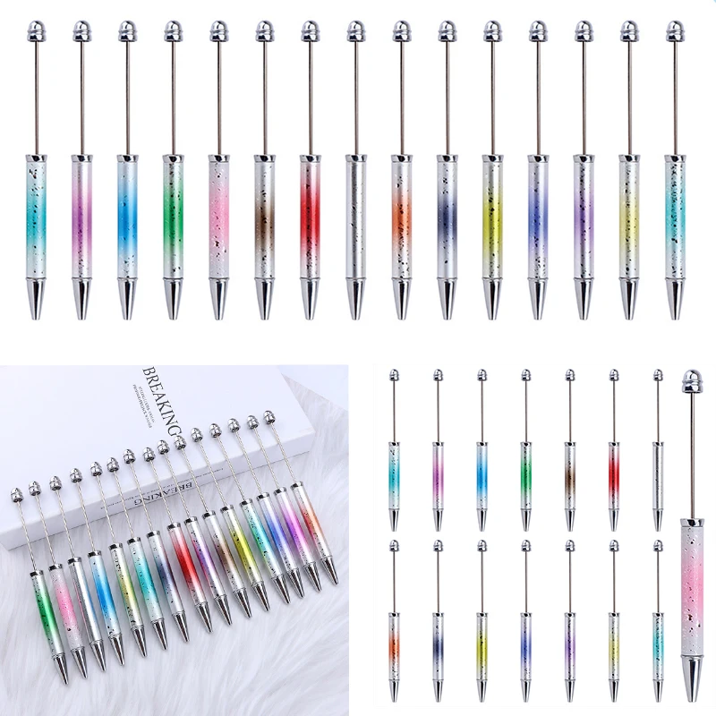 

5pc Starry Glitter Gradient Beaded Ballpoint Pen Personalized Handmade Beadable Pen Gift Pens School Supplies Office Stationery