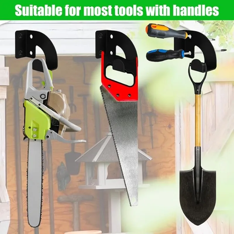 Kettensägenhalterung, Robuste Metall-Wandhalterung mit Schrauben, Garage-Werkstatt-Garten Werkzeugaufbewahrung, Trimmer-Halterung – Detail 5