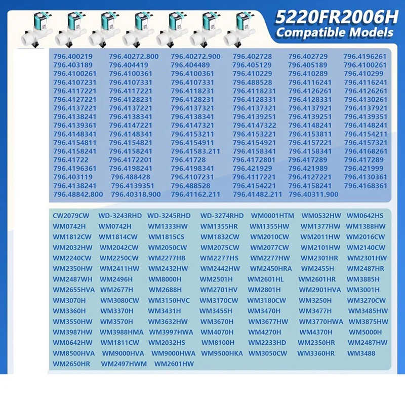 5220FR2075L Washer Cold Water Inle Valve And 5220FR2006H Washer Hot Water Inlet Valve For /Kenmore Washer