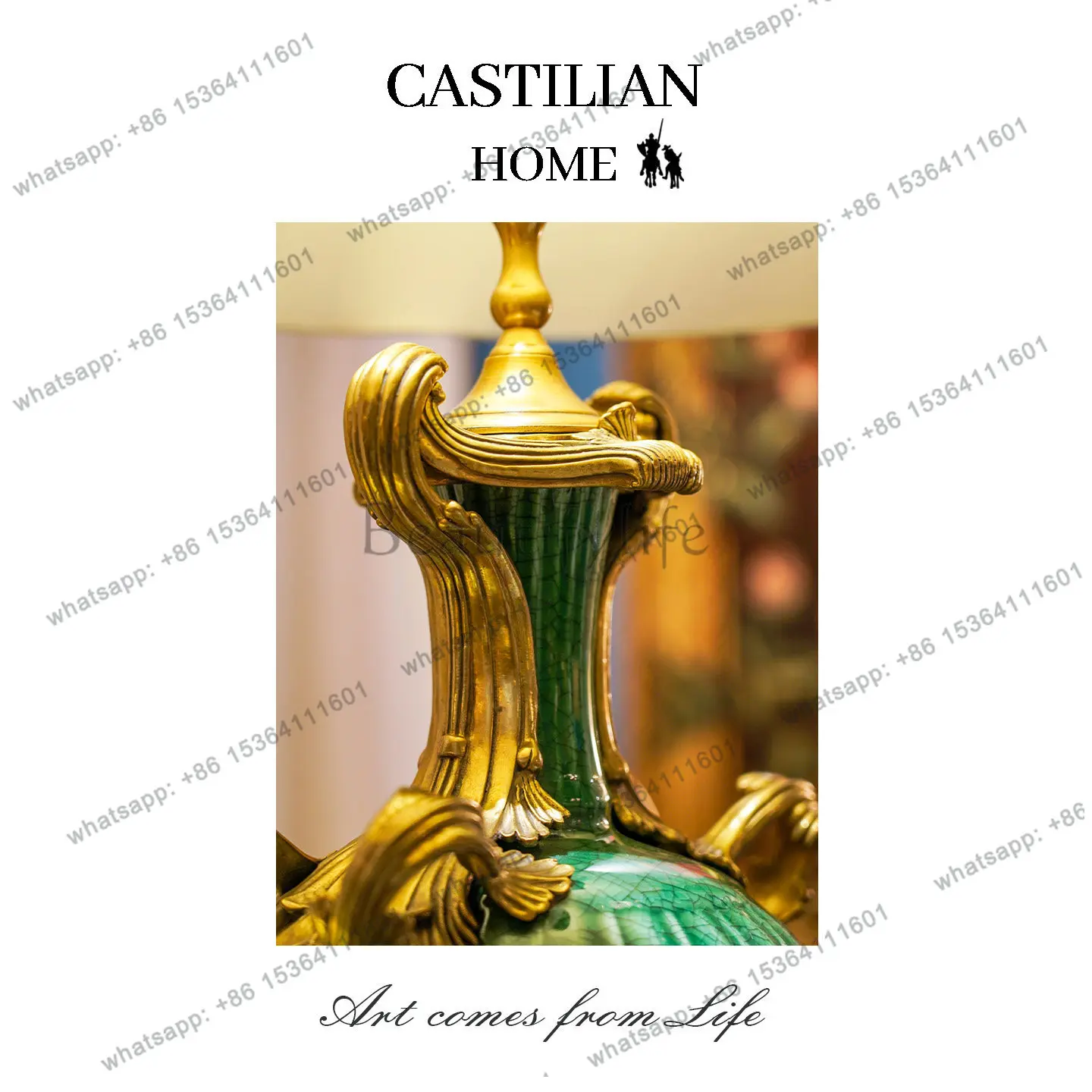 HOT Chinese emerald retro desk lamp antique artistic decorative atmosphere light 25031