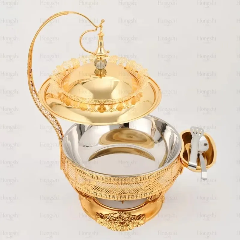 8L Stainless Steel Chafing Dish Set with Hanging Lid for Catering Buffet Food Warmer Container Ideal for Parties And Weddings