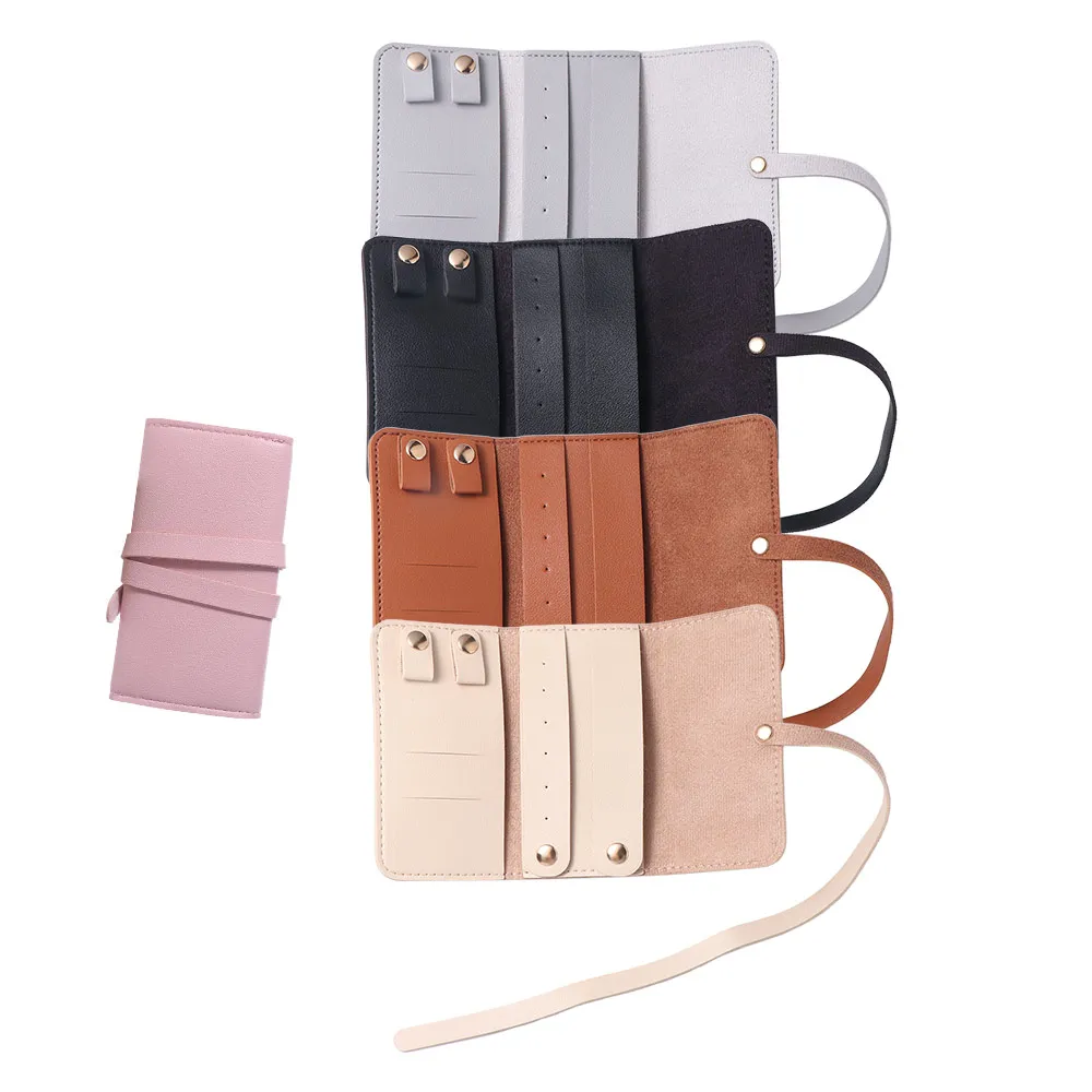 لفة تنظيم المجوهرات القابلة للطي، أكياس التعبئة المحمولة خفيفة الوزن للقلائد، حلقات تخزين السفر، لفة المجوهرات