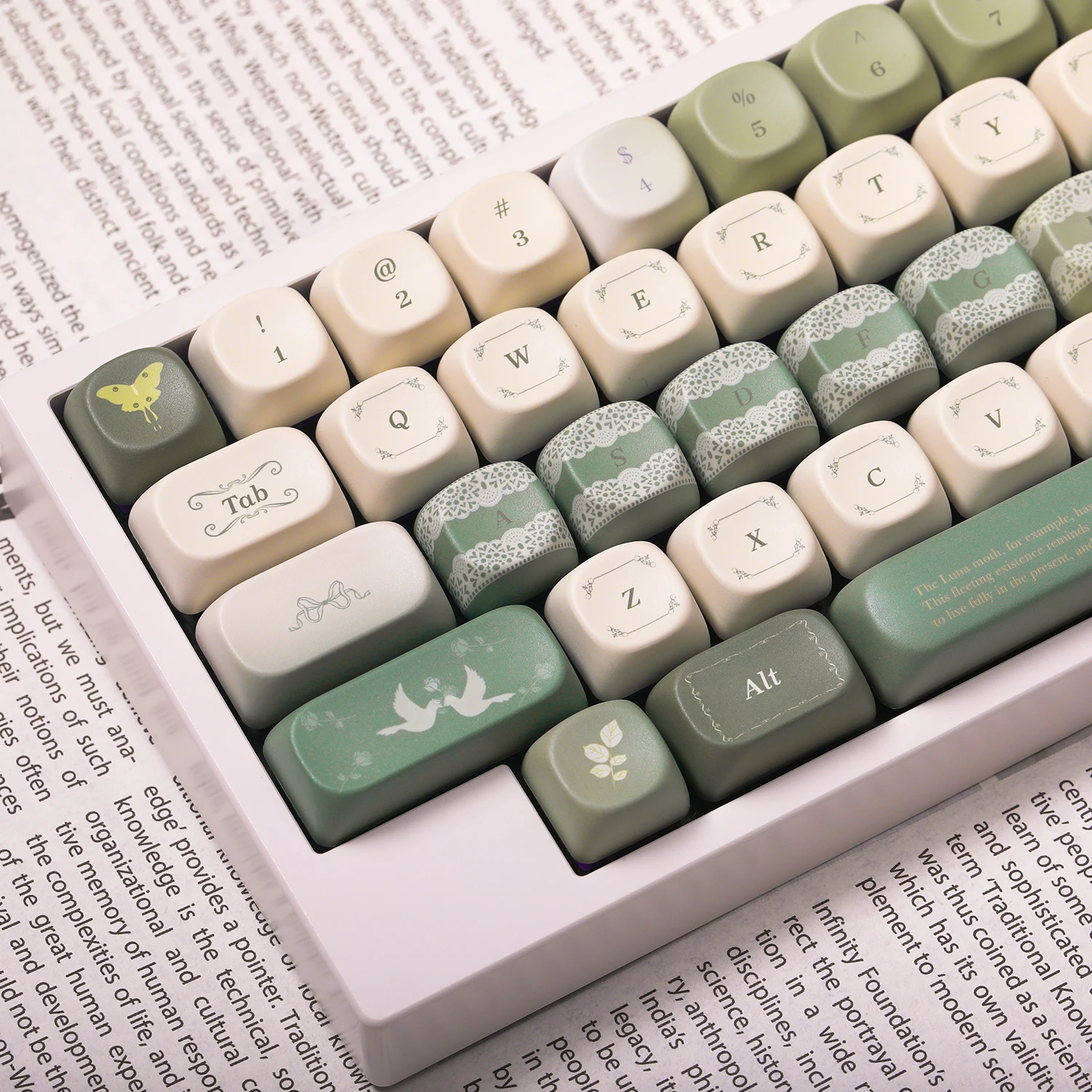 Original Emerald Green Keycaps Cherry Profile PBT Dye Sublimation Keycap For MX-style Mechanical Keyboard 138keys