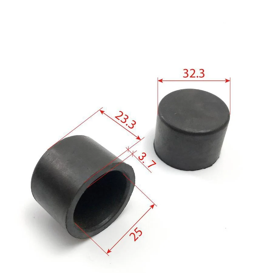 Rubber Tube End Cap Fitness Stair Buffer Pad Black 25mm Rubber End Cap Strong Rubber Material Wear Resistant Design