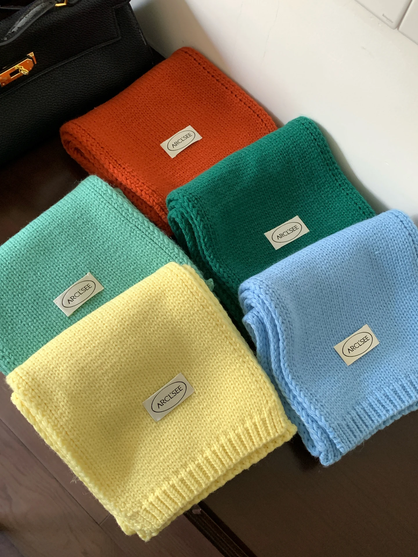 Solid Color Scarf Women Autumn Winter Senior Sense Korean Version Knitted Warm Cold-proof Shawl Short Couple Knitted Scarf