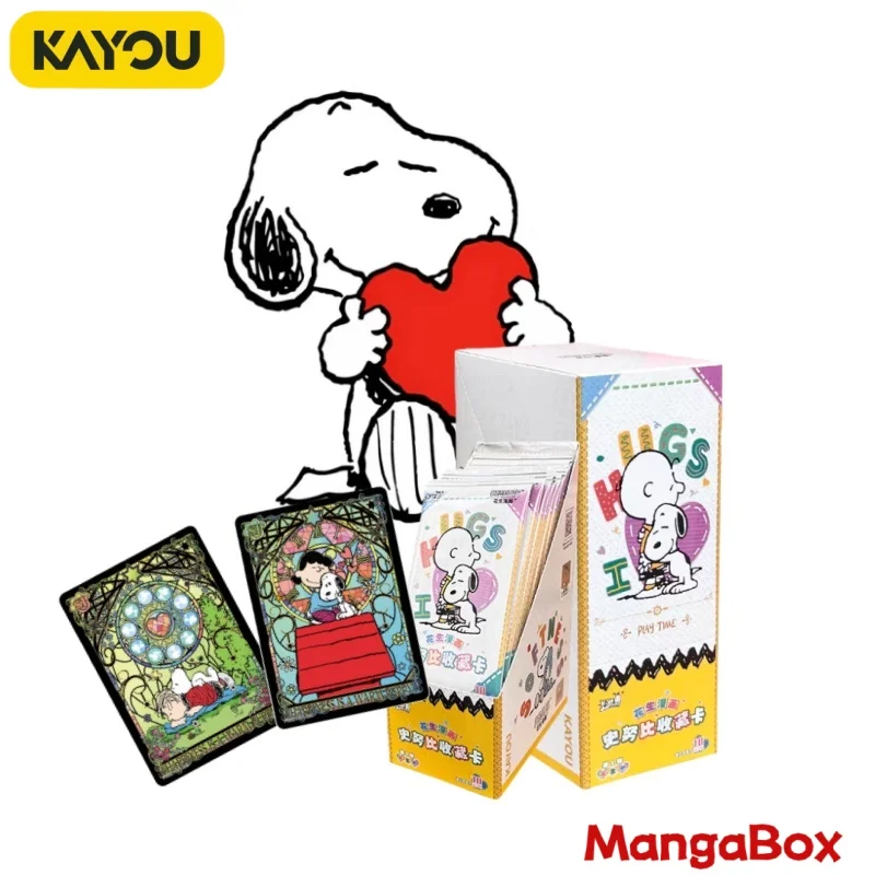 KAYOU Snoopy Card Collection Genuine Merchandise Peanut Bun 1st Edition Small Collectible Cards Box Set for Toy And Game Fans