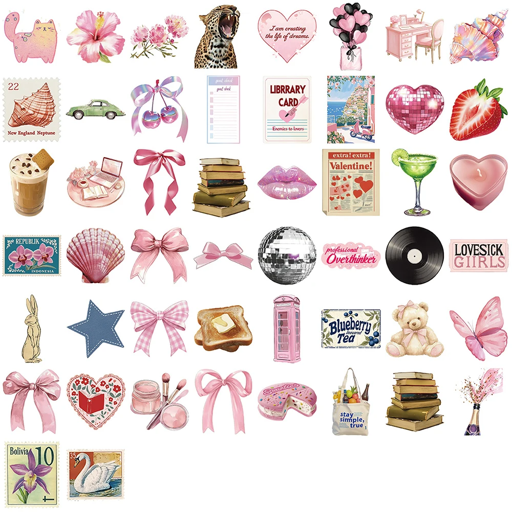 10/30/50 個かわいいピンク Y2K ガール美的ステッカーデカール DIY ラップトップ電話スクラップブック日記冷蔵庫装飾ステッカー子供のおもちゃ