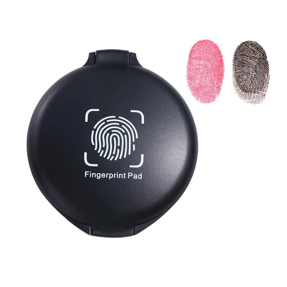 Portátil Mini Fingerprint Ink Pad, Thumbprint Kit, Material de Escritório, Negócio Contrato