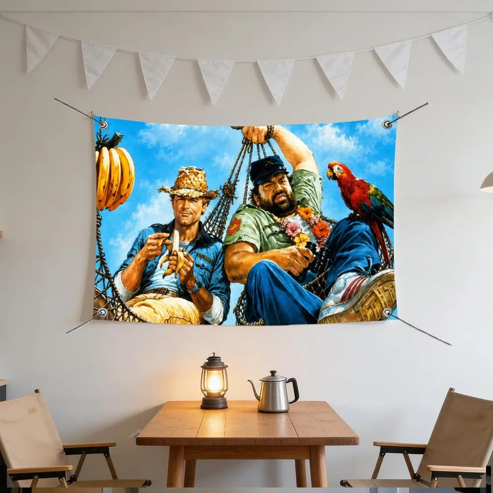 Actor Duo T-Terence Hill Bud Spencer Flags Specialized for indoor and outdoor home decorations, outdoor camping, and bar parties