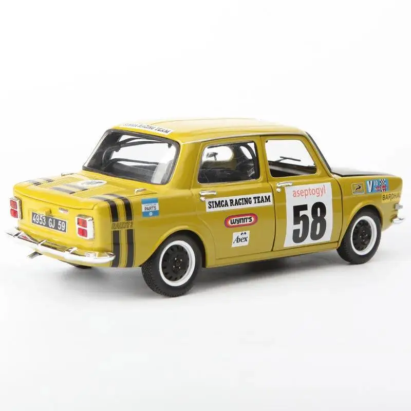 1:18 Simca 1000 Rallye 2 SRT N°58 High Simulation Diecast Car Metal Alloy Model Car Toys for Children Gift Collection