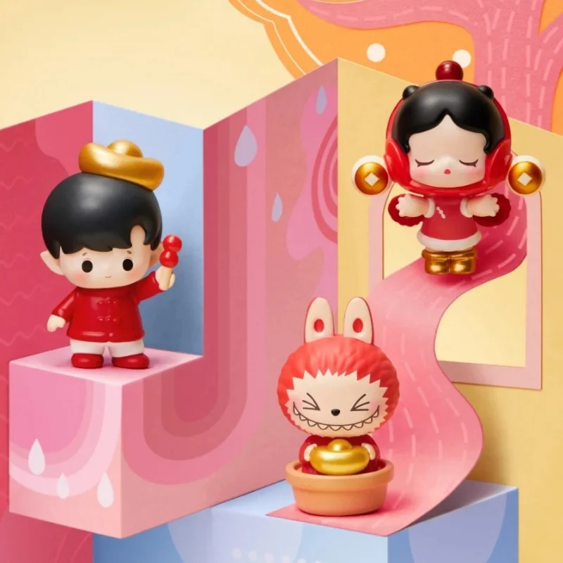 

POPMART 2026, новогодняя ограниченная серия Hirono Skullpanda Molly Kawaii, мини-фигурка аниме, модель, настольные игрушки