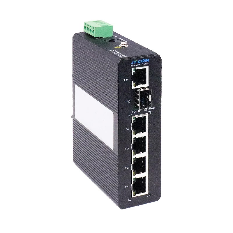 Conmutador de grado industrial gigabit SFP de 6 puertos, plug and play. 1 puertos SFP de 1000 Mbps + puertos RJ45 de 5*1000 Mbps