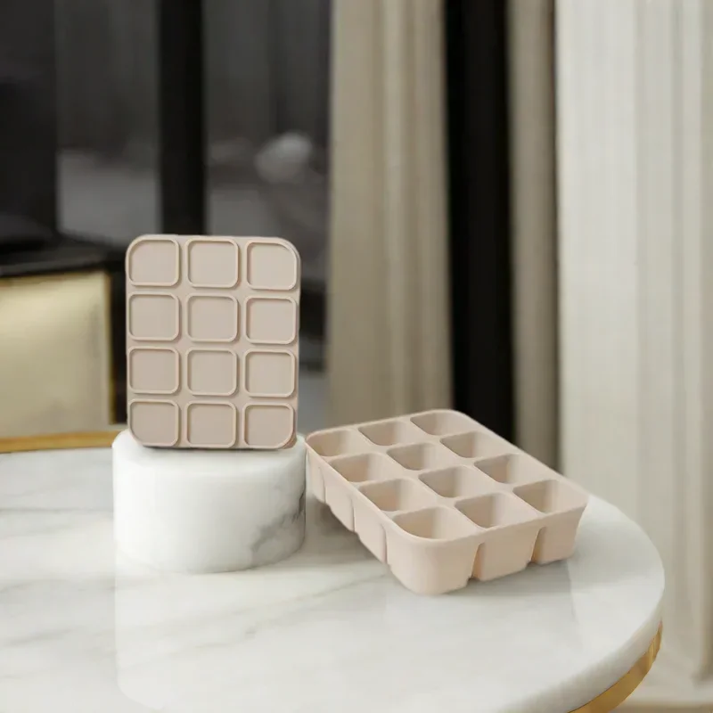 

‌Baby Safe Silicone Ice Cube Tray - 12 Grid Square Mold for Breast Milk & Juice, BPA Free Easy Release Kitchen Accessories