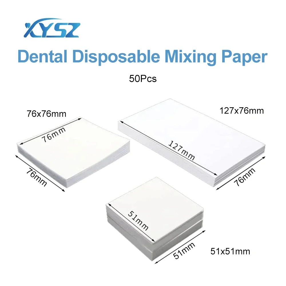 Denspay Disposable Dental Lab Mixing Paper S/M/L  Composite  50 Sheets Cement Powder Pad Paper Denture Lab Tool Material