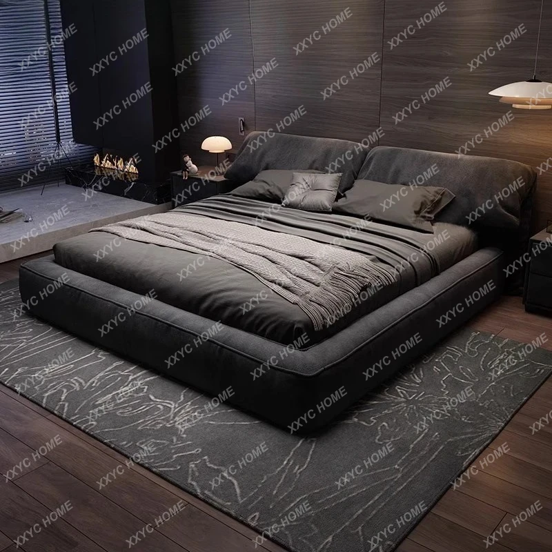 MY Fashion charm, purple elephant ears, cloth bed, cream style, master bedroom, simple and modern, double