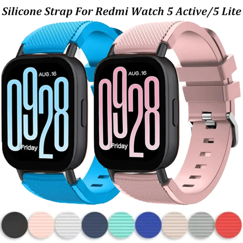 Silikonarmband für Redmi Watch 5 Active/Lite, atmungsaktiv, bequem, weiches Armband für Redmi Watch 5 Active, Uhrenarmband-Zubehör