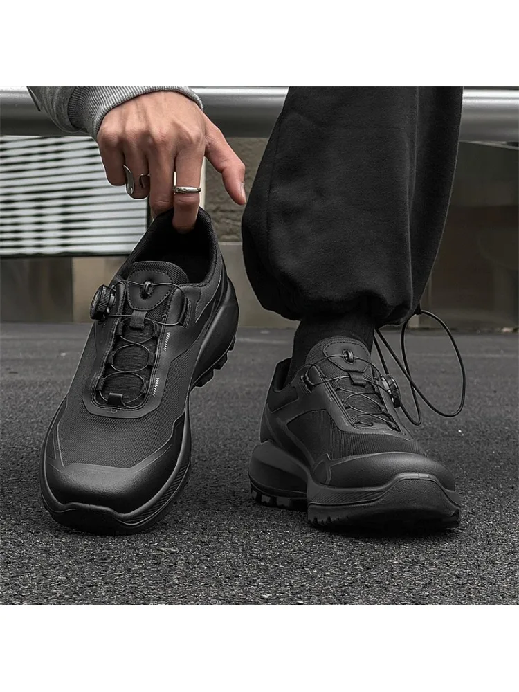 

Men's Sporty Casual Shoes Fall Outdoor Mountain Climbing Breathable Mesh Thick Bottom Rotation Buckle Fashionable Walking Shoes