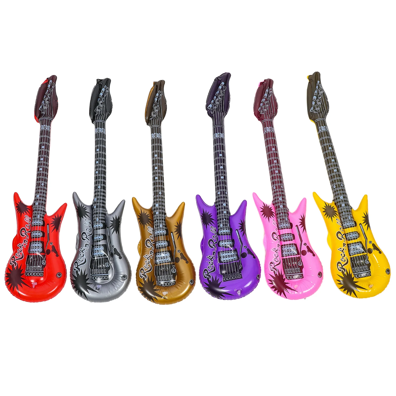 

6 Pcs Electric Guitar Wedding Decorations Helium Balloon Birthday Foil Balloons Props Toy Child