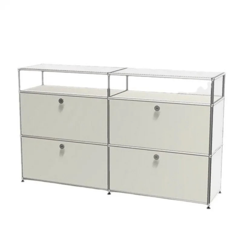 

Designer TV Storage Bucket Cabinet Medieval Stainless Steel Edge Factory ins Modern Simple Cabinet