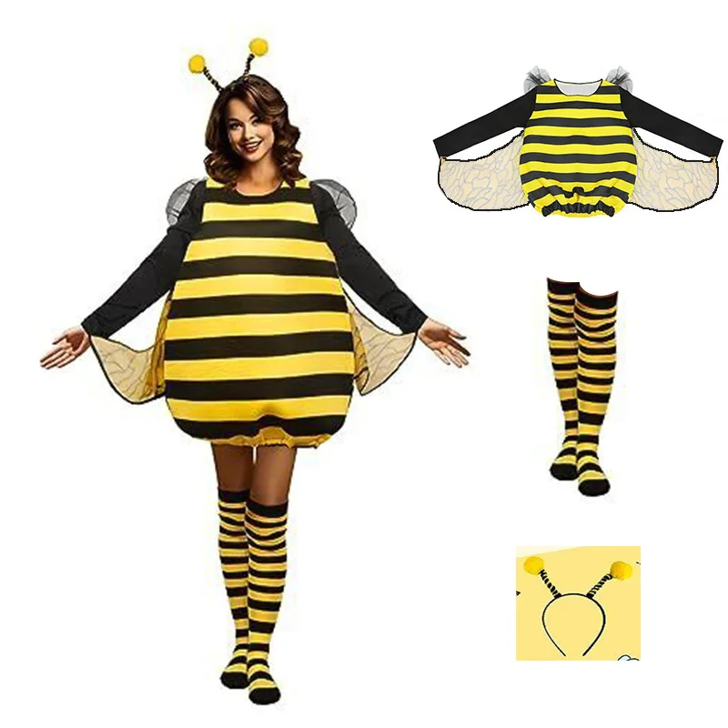 

Adult Bumblebee Ladybug Cosplay Costume Halloween Festival Performance Outfit