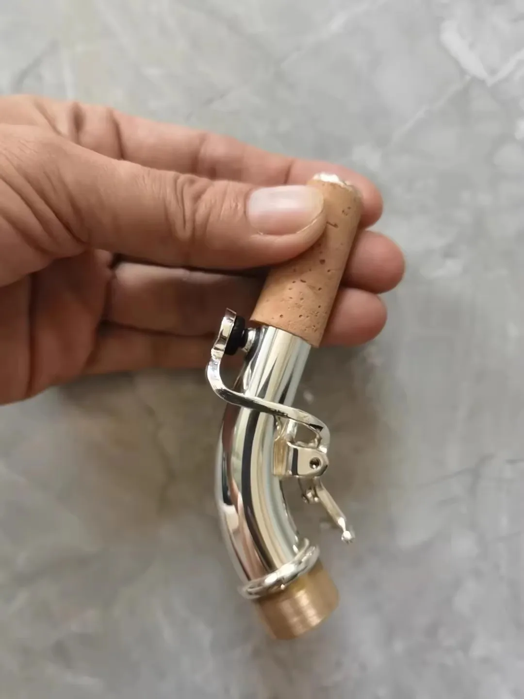 

Silver Plated Bb Soprano Saxophone Curved Neck 16.8mm Interface Professional Replacement Instrument Part