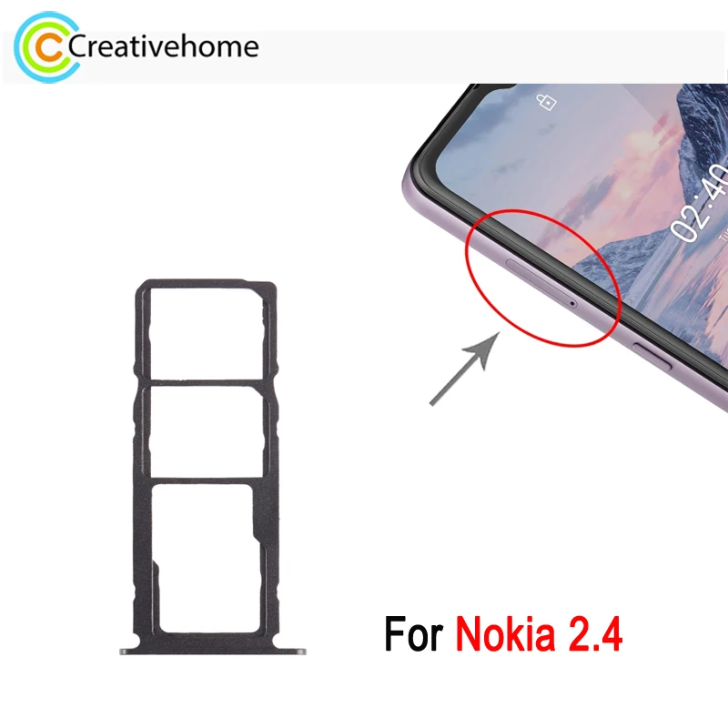 Per Nokia 2.4 SIM + SIM / Micro SD Card Tray Adapter parte di ricambio