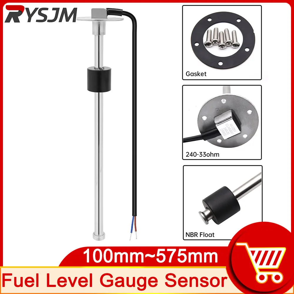 

100mm 200mm 250mm 275mm 300mm 500mm 575mm Fuel Level Gauge Sensor Fuel Sender Unit Fit Fuel Gauges Water Level Meter 0-190ohm