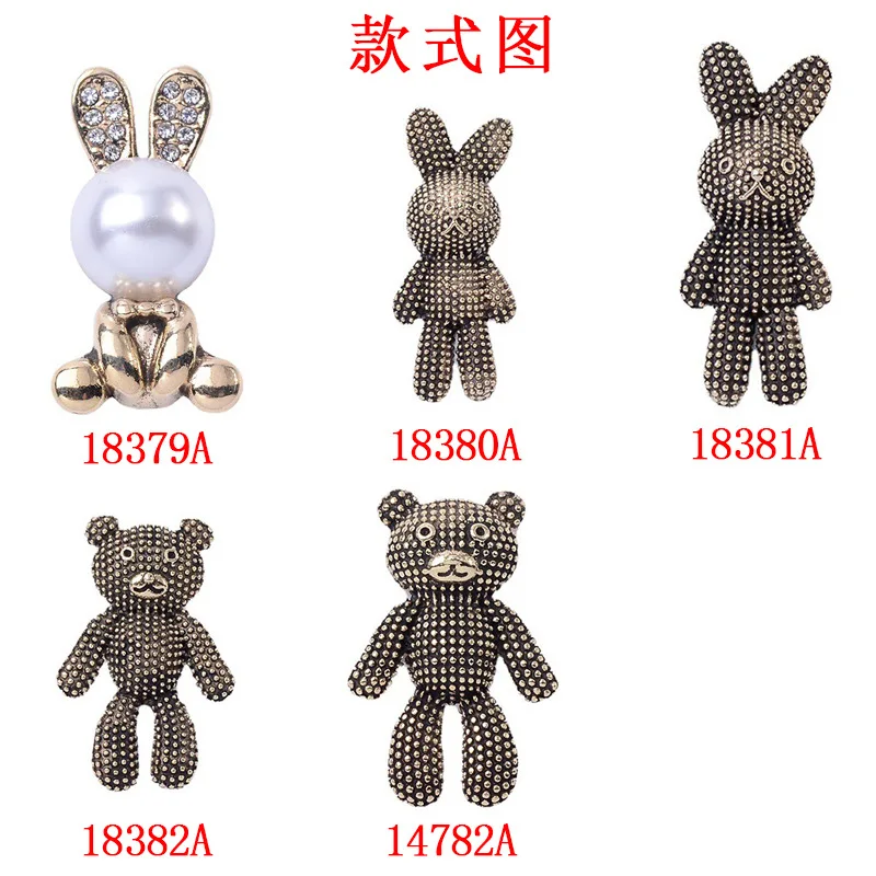 Korean version hair band headgear hair accessories alloy accessories retro cartoon animal bear rabbit DIY mobile phone case mate view 2