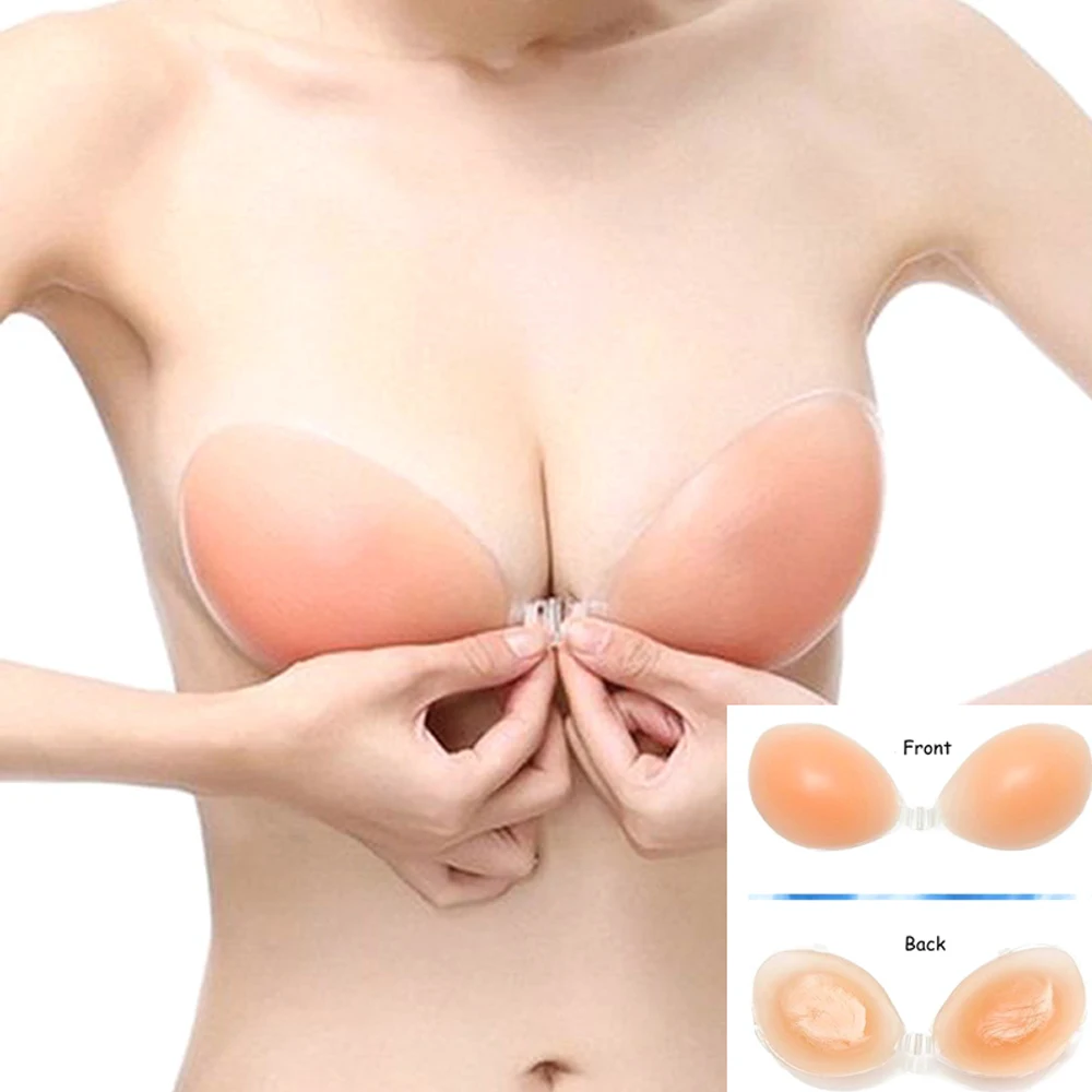 AUNDIES Adhesive Bra Strapless Sticky Invisible Push up Silicone Bra for Backless Dress Wedding Bra