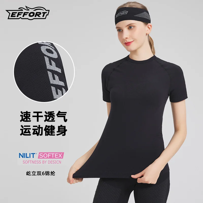 

[EFFORT] Compressed Specialized Running Sports T-shirt,High elastic Breathable Moisture wicking Yoga Training Fitness Sweatshirt