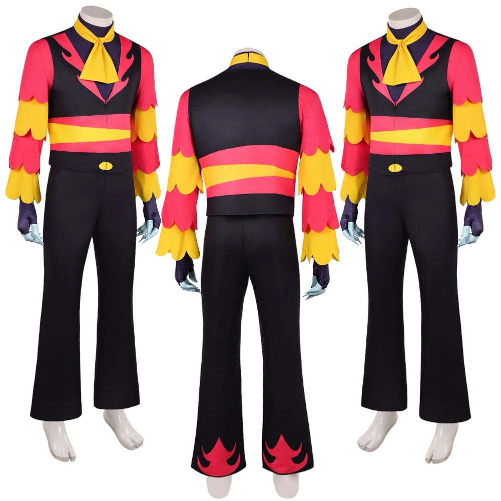 أزياء فندق Hell Inn VOX التأثيرية باللون الأحمر والأصفر من Maracas Hat ملابس الرقص مجموعة ملابس الهالوين للرجال فستان حفلات الكرنفال #2