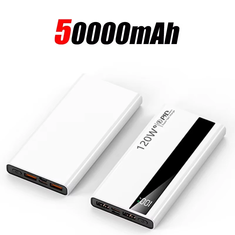 120W 500000mAh Power Bank Hoge capaciteit Supersnel opladen Power Bank Draagbare batterijlader voor Huawei iPhone Samsung Xiaomi