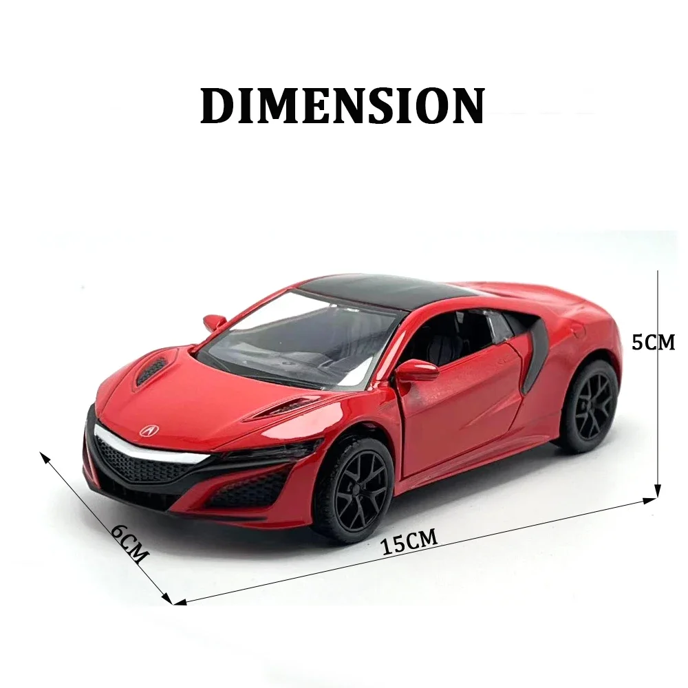 1/36 Scale 2017 ACURA NSX Car Model Replica Diecast Collection Vehicle Interior Decor Ornament Xmas Gift Kid Boy Toy