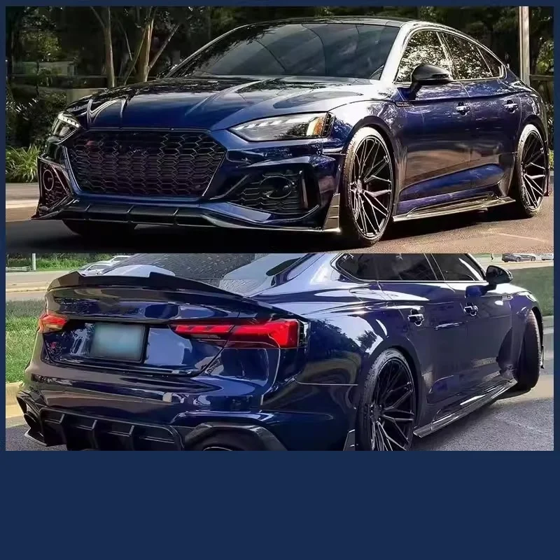 Karosserie-Kit für Audi RS5, modifiziert mit Carbon-Faser Heck- und Frontlippe, Seitenschweller, Kühlergrill-Abdeckung, Zierleisten, Auto-Karosserieverkleidung