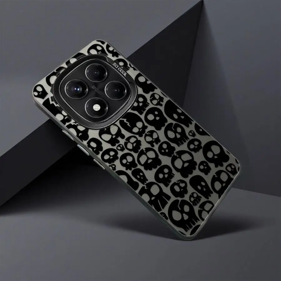 الهيكل العظمي الجمجمة عودة غطاء الهاتف القضية ل Xiaomi Poco F3 GT C51 X5 X3 Pro C50 F4 X3 NFC