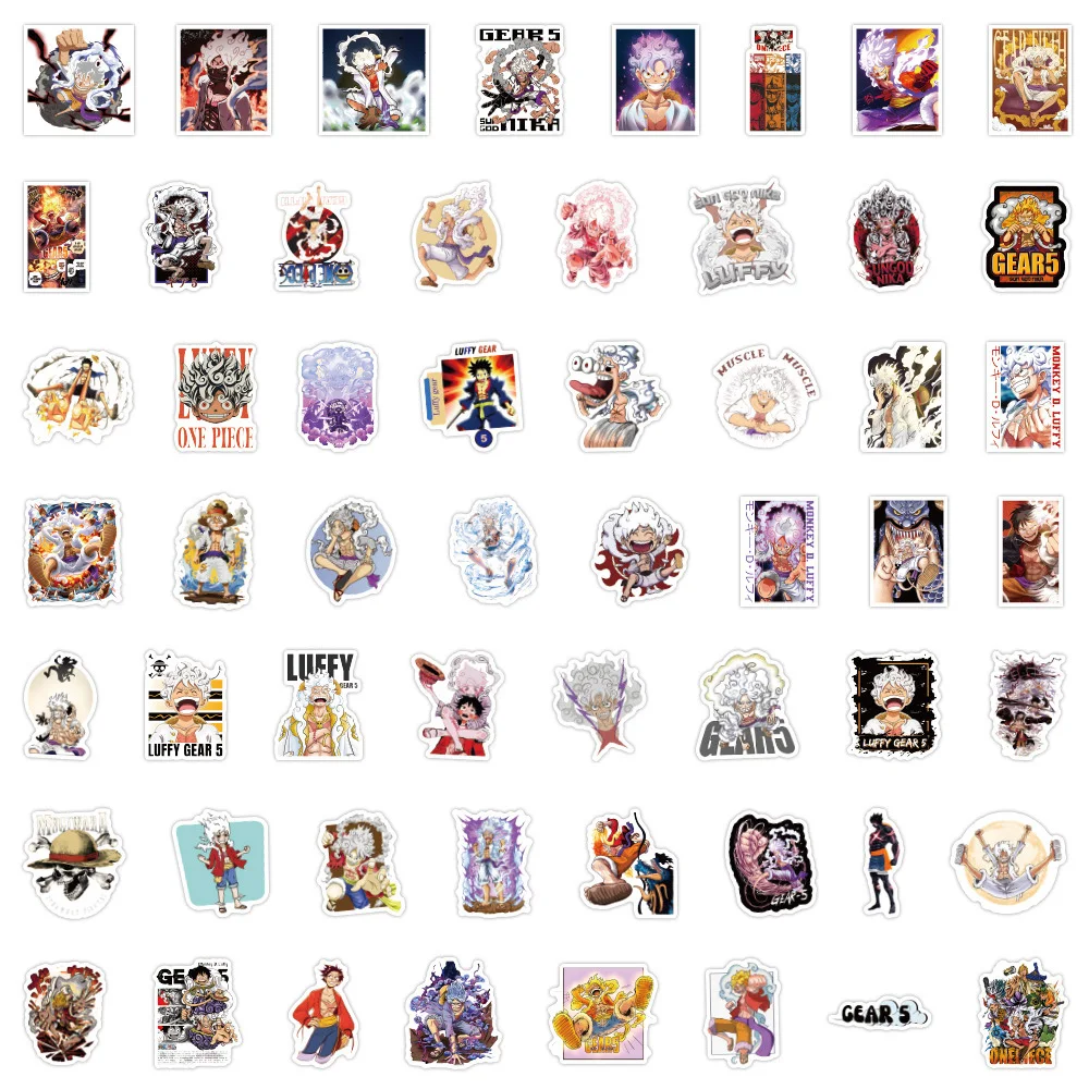 10/30/50/110pcs Gear 5 ONE PIECE Luffy Anime Stickers Cool Cartoon Kids Sticker DIY Stationery Laptop Phone Decal Sticker Packs