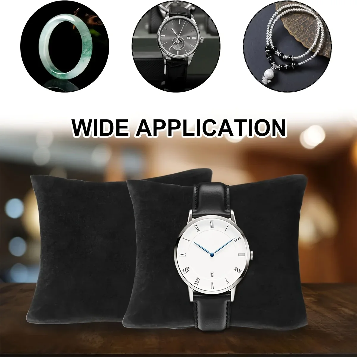 

1/3pcs Watch Pillow Velvet Bracelet Bangle Cushions Display Small Black Pillows for Jewelry Gift Display Show Organizer
