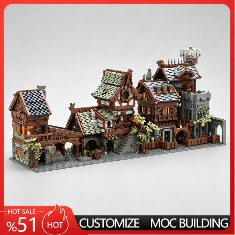 

4318 PCS Medieval Craftsman Woodwright Modular House Building Model Building Blocks Set DIY Assembly Toy For funs Birthday Gift