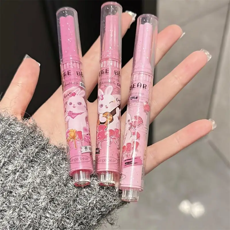 Gegebear Garden Pink Rabbit Solid Lip Gloss Dudu Lip Mirror Water Light Fading Lip Lines Moisturizing Moisturizing Lipstick