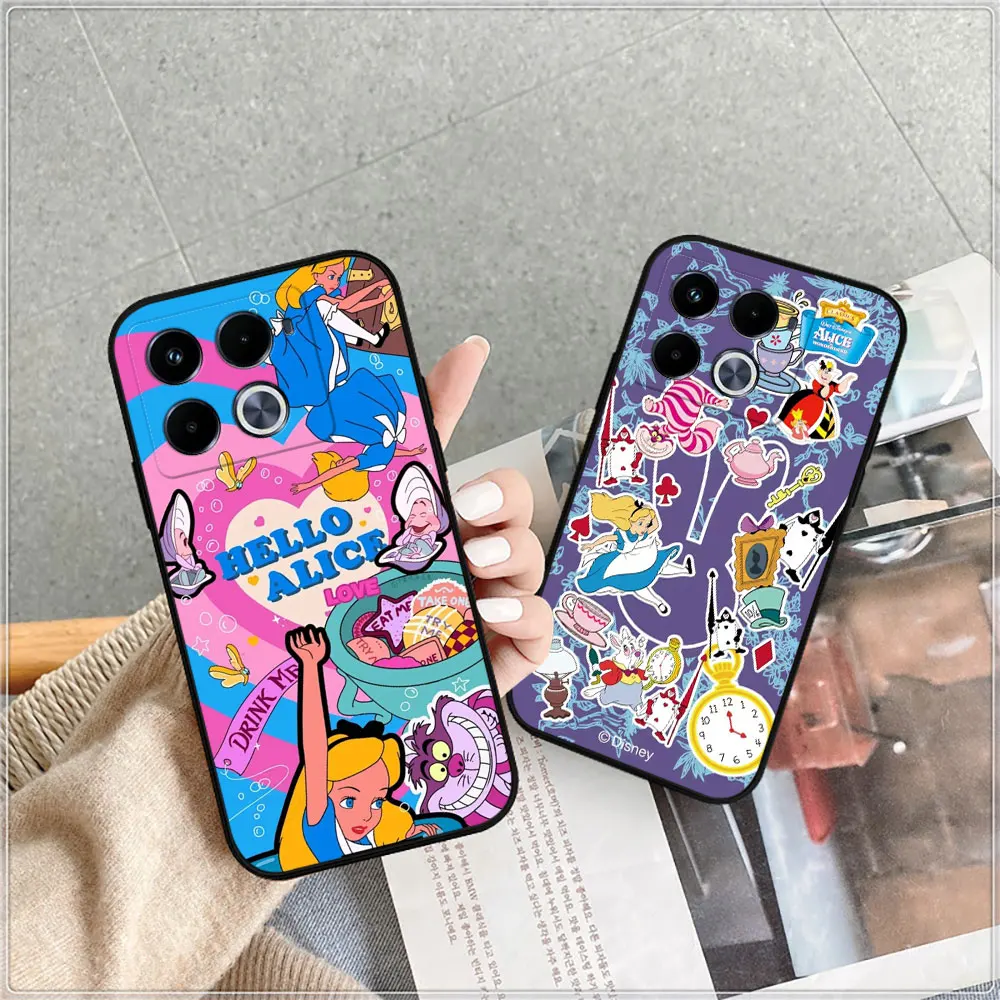 Alice in Wonderland Cheshire Cat Phone Case For Infinix Note 40 30 VIP 12 12G96 11 10 Pro 8 8I 7 Tecno Spark Pop 7 6 5 Air Cover