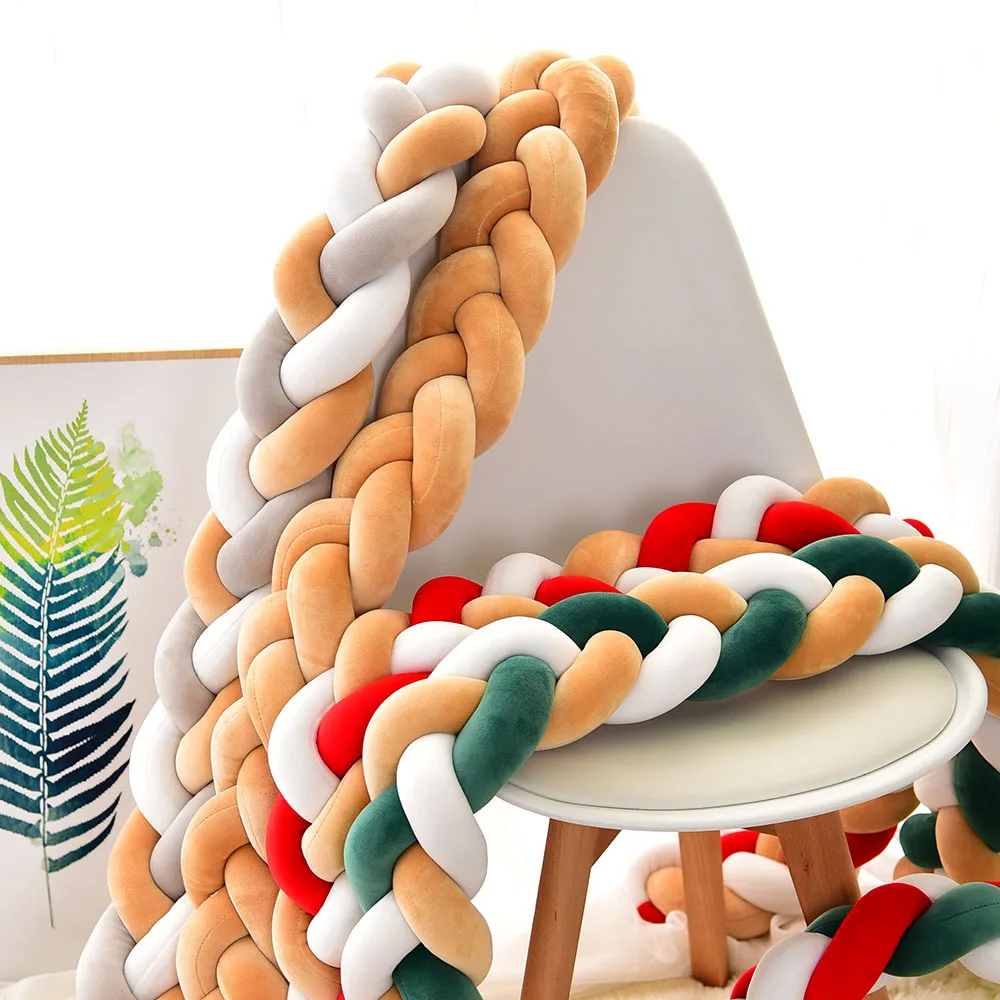 

2023 Three-strand braid pillow Danish simple braided strip knotted children's bed fence fence decoration