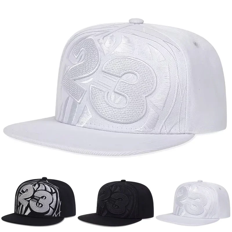 Bonés de Basquete Unissex 23 com Bordado Hip-hop, Ajustáveis para Primavera e Outono, Bonés Casuais de Esporte, Chapéu Protetor Solar
