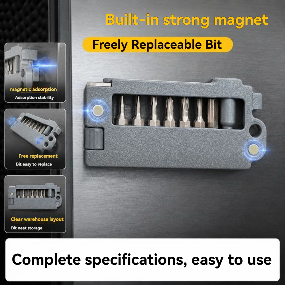 3D-gedrucktes tragbares 13-in-1-Bit-Set mit Schlüsselring für Phillips-Schraubendreherköpfe, magnetische Fahrradreparaturwerkzeuge – Detail 7