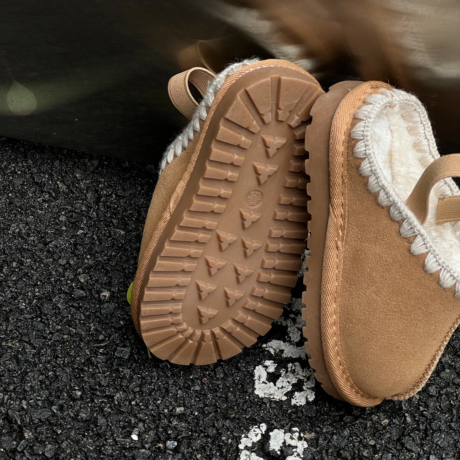 2024 New Children Cotton Slippers Winter Baby Genuine Leather Home Cotton Shoes Boys Girls Warm Slippers